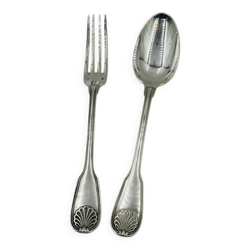 Ménagère Couverts Métal Argenté Monogramme F.B