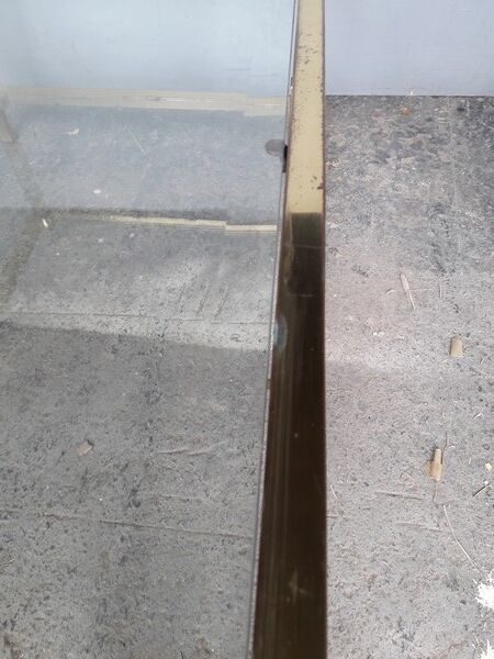 Table basse laiton et verre ep 1970 hollywood regency