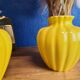 Paire de vase en émail jaune citron