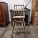 High chair retro baby old wood beech modular patinated white cream art deco dlg Baumann