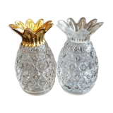 Salt and pepper design in pineapple shaped glass