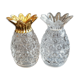 Salt and pepper design in pineapple shaped glass