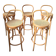 Set di 5 Sgabelli Thonet Style in Legno Curvato e Paglia di Vienna '70