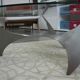 Propeller Round Coffee Table (Helix) by Knut Hesterberg Glass Plate and Metal Base