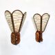 Pair of Copper and Murano Glass Appliques / Wall Lights, Italy