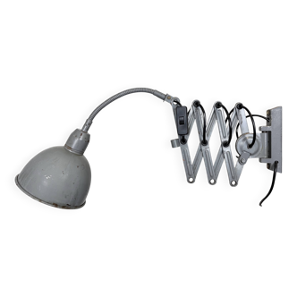 Grey Industrial Scissor Wall Lamp from Elektroinstala, 1960s