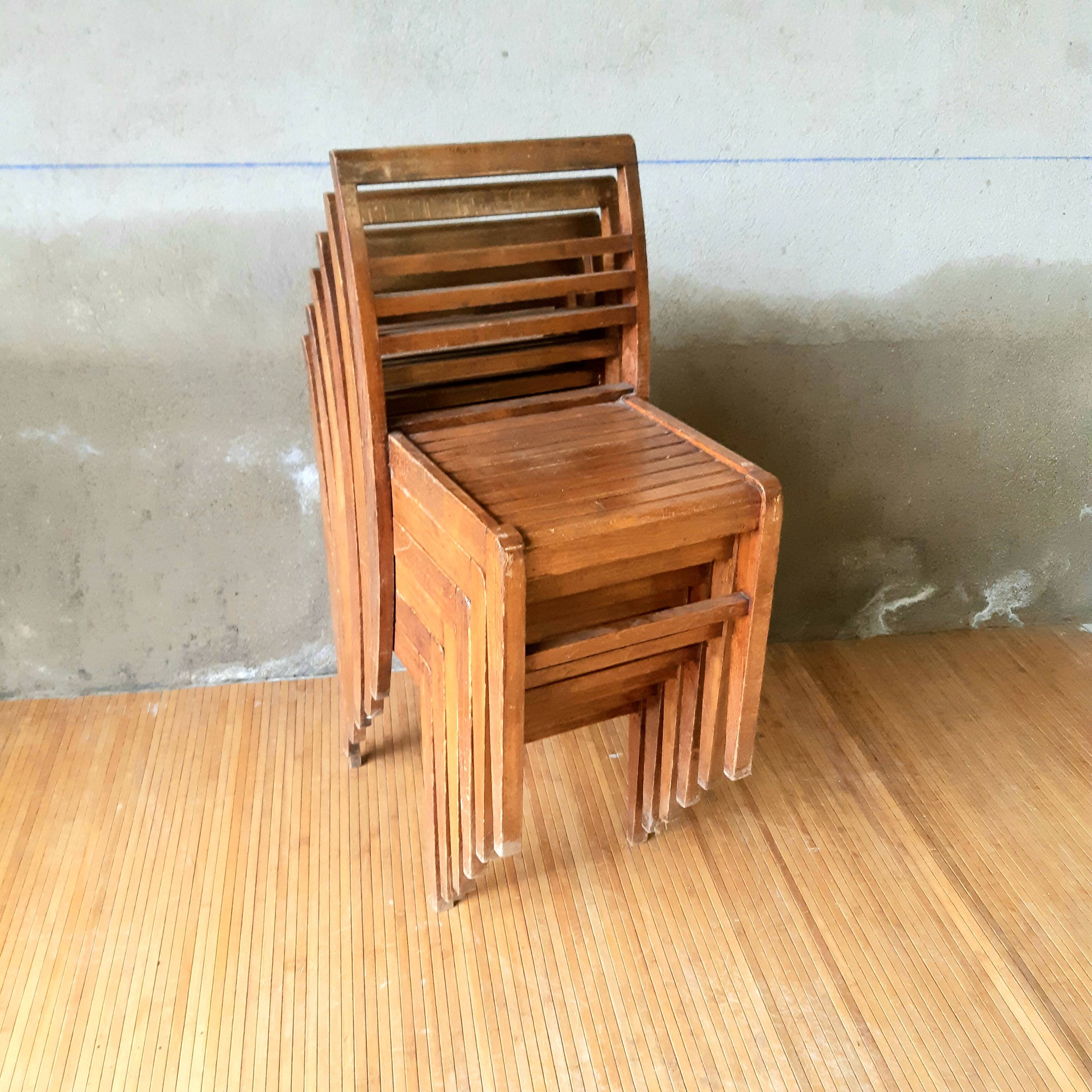 Suite of 6 chairs by René Gabriel