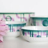 Set of 5 salad bowls in Belgian faience Saint Ghislain, 50s