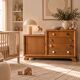 Commode asymétrique art déco chêne brut rénovée