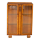 Art Deco burl walnut and glass cabinet