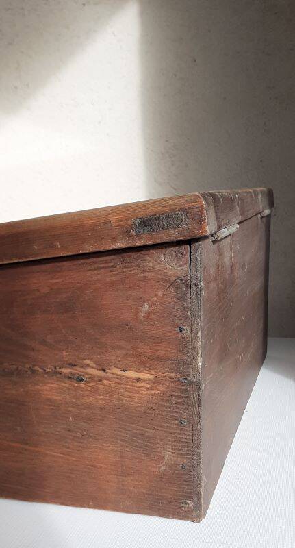 Old sloping pine display case