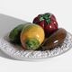 Mid-Century Handcrafted Portuguese Majolica Trompe l'Oeil Fruit Plates