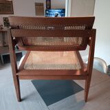 Roger Landault designer wooden cane armchair