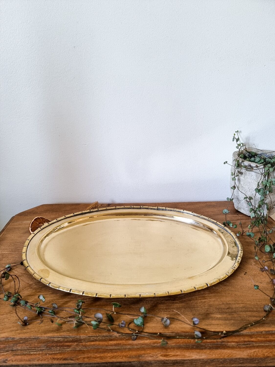Vintage gold metal tray