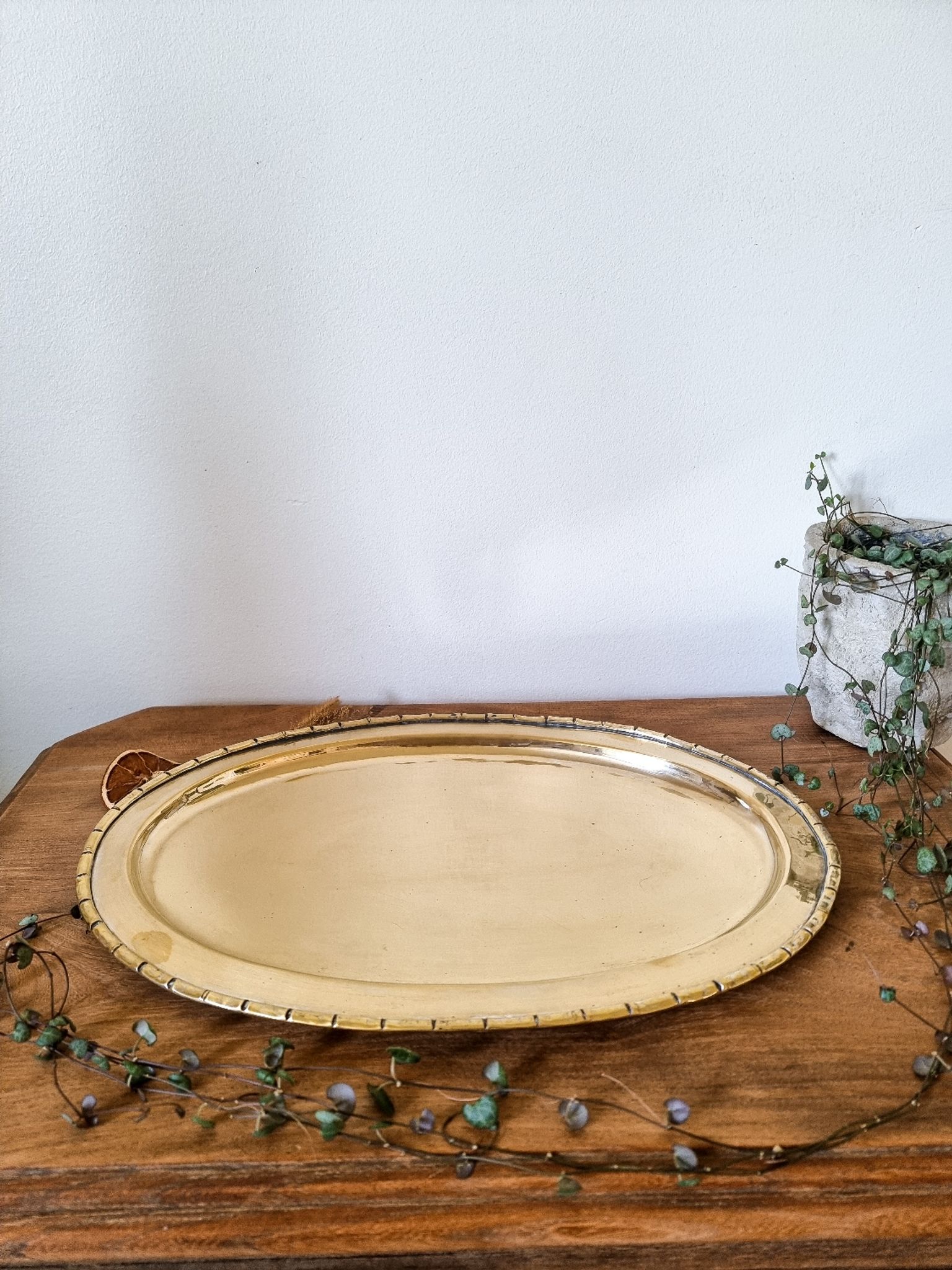 Vintage gold metal tray