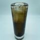 Decorative Glass cylinder Vase, Amber shades and bubbles, 1970s