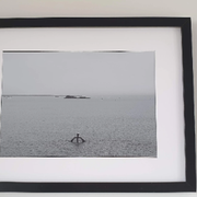 Black and white photograph on aluminium - Saint Malo, Bon Secours swimming pool