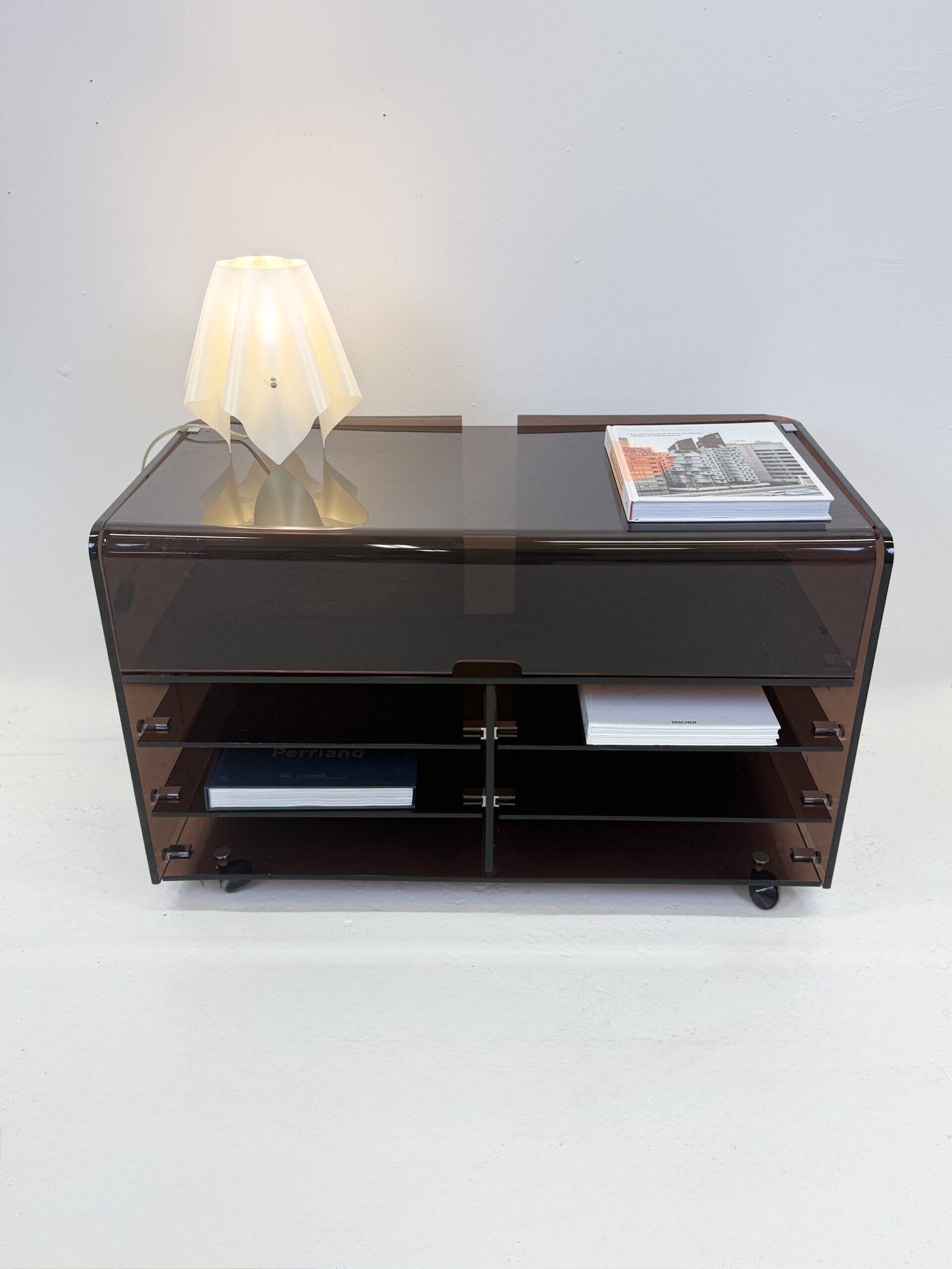 Hi-fi furniture "Roche Bobois" plexiglass, 1970s