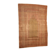 Tapis de prière turc Ghurdes antique fait main 4.10' x 7.3' (152cm x 222cm) années 1870 - 1B427