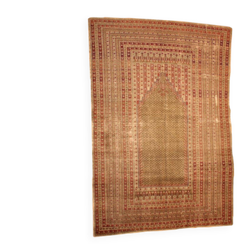 Handmade antique Turkish Ghurdes prayer rug 4.10' x 7.3' (152cm x 222cm) 1870s - 1B427