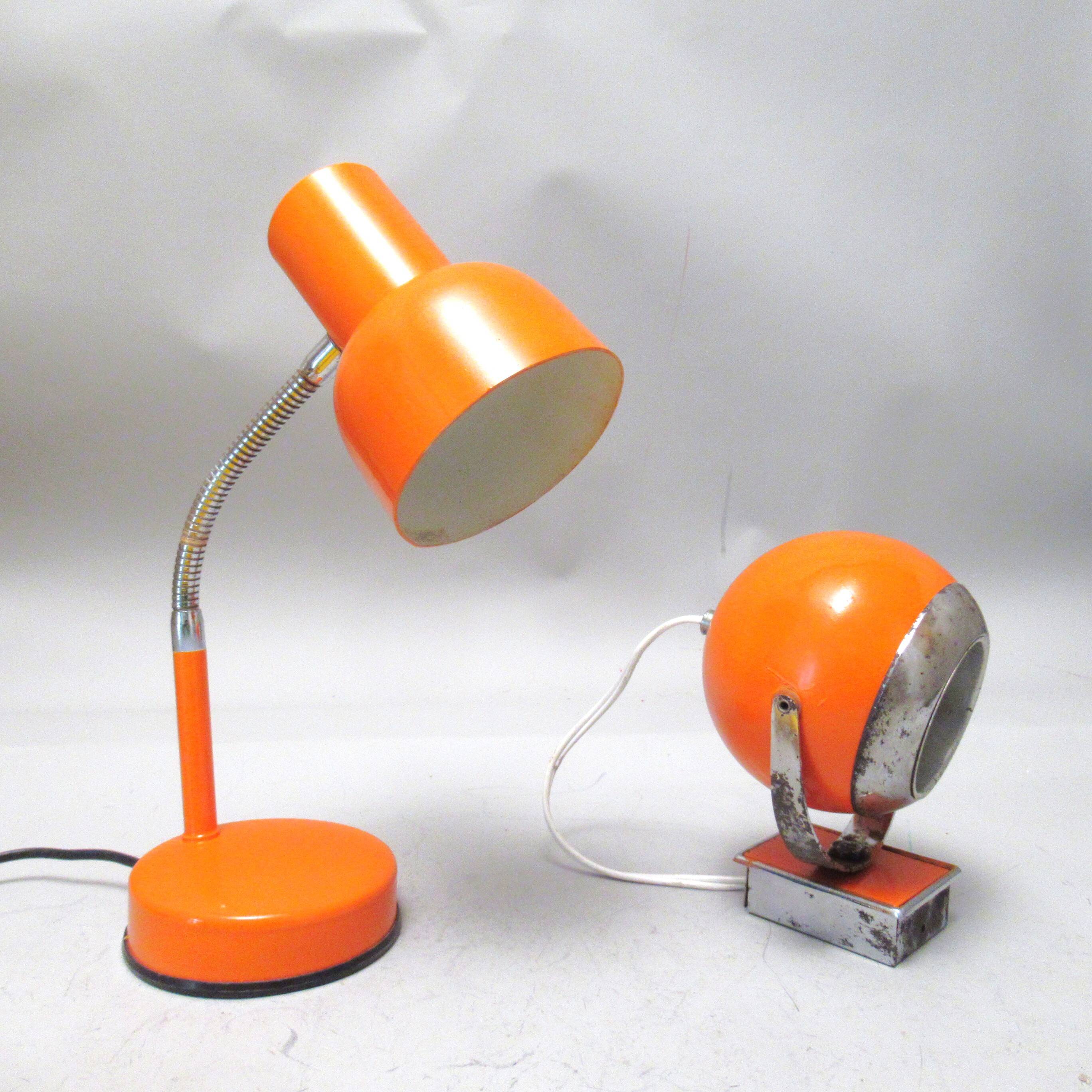 Lampe de bureau orange années 70