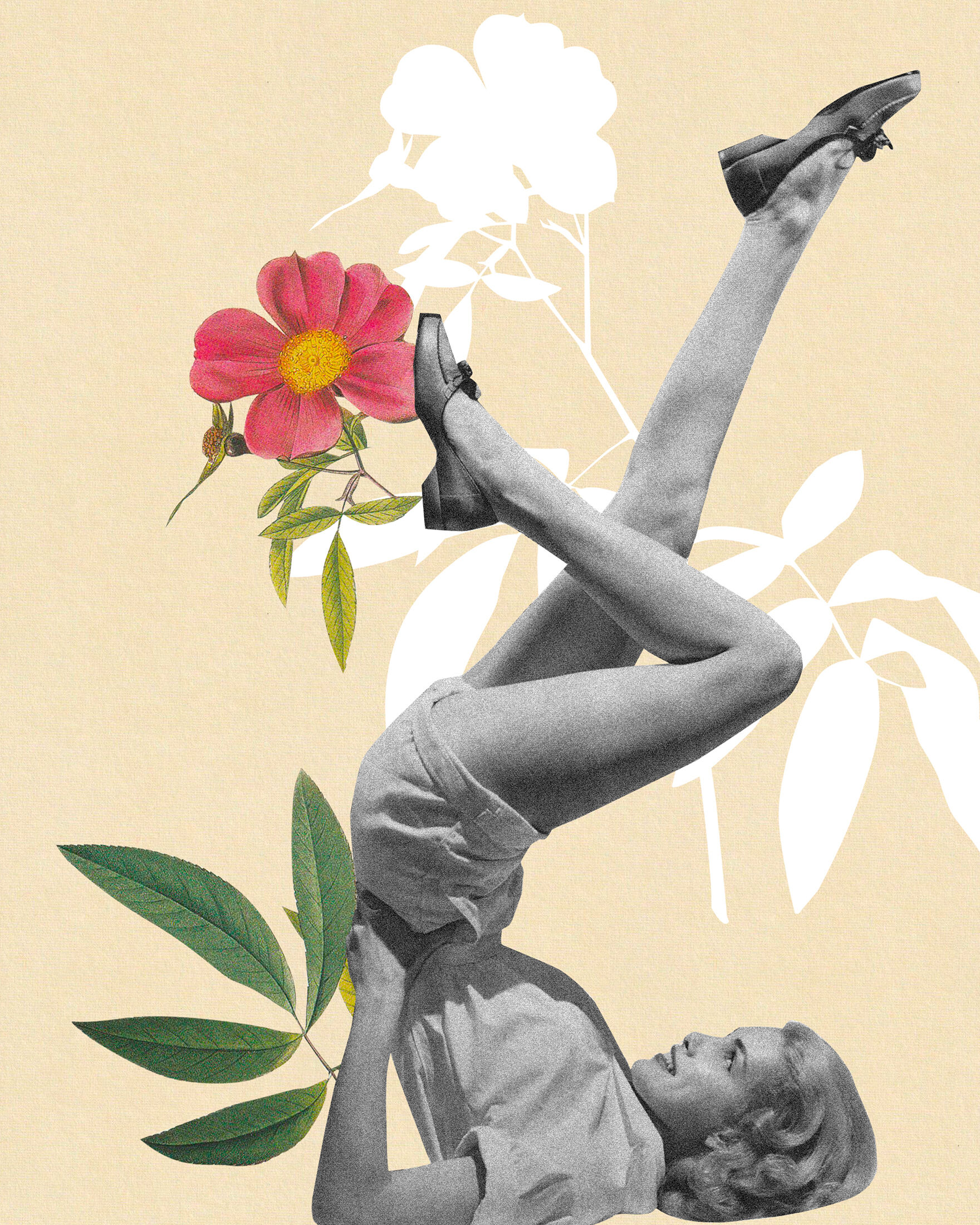 Print Collage. Flower Candle