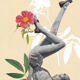 Print Collage. Flower Candle