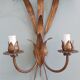 Vintage gold metal wall lamp, 70s