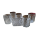 6 Nestlé glasses – faceted pressed glass – 1970s.