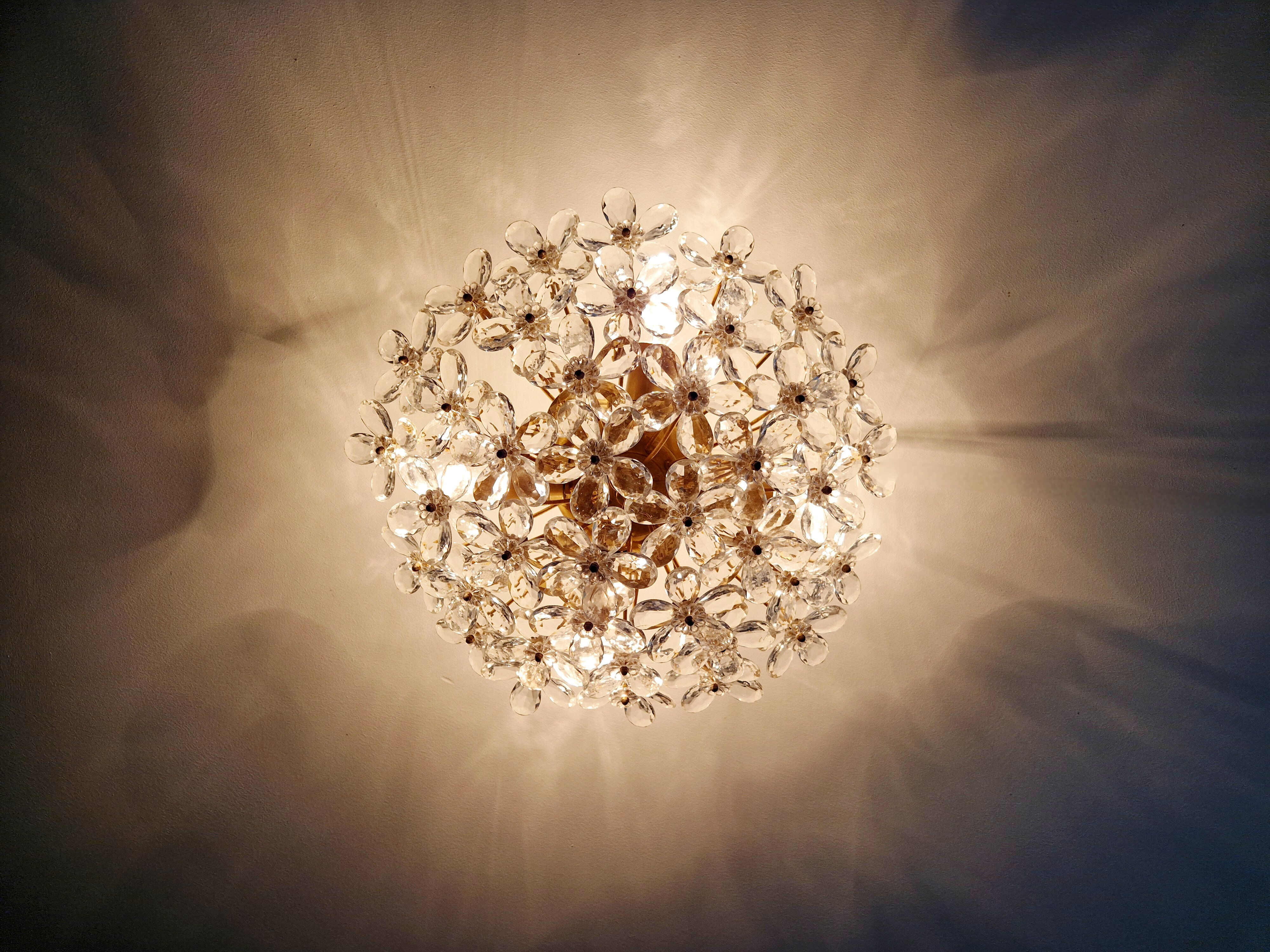 Italian ceiling light in Murano glass, 1970.
