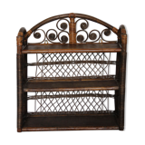 Bamboo and rattan wood shelf