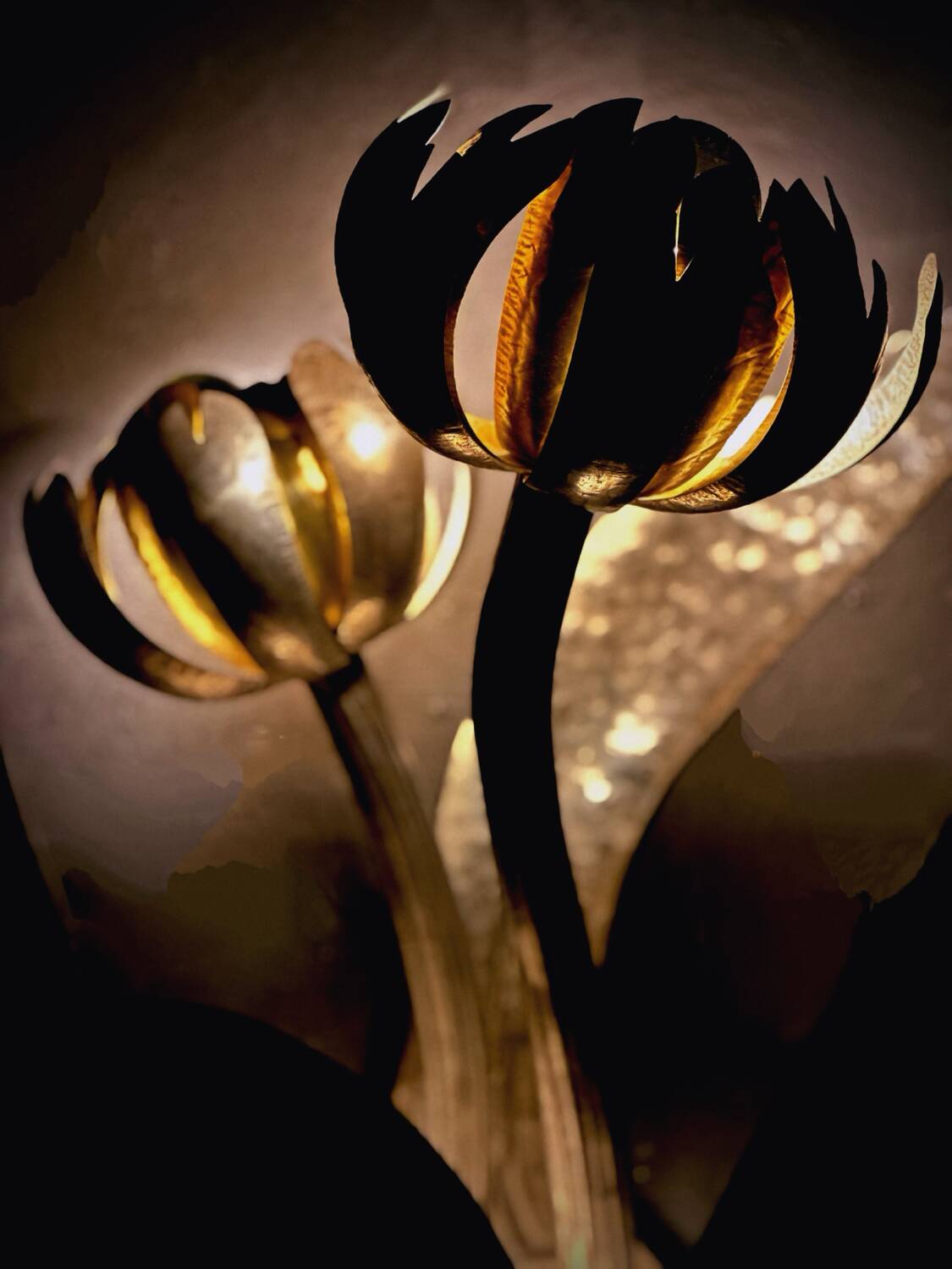 Large floral wall sconce