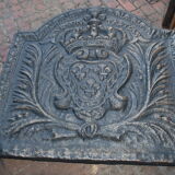 Old cast iron fireplace plate
