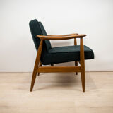 GFM-87 Beech and Fabric Armchairs by Juliusz Kędziorek for Gościcińskie Fabryki Mebli, 1960s, Set of