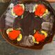 Old Plate VERCOR Polychrome Art Ceramic 1960s Vintage #D857