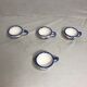 4 cups Quimper HB ceramic + drawings series painted vintage