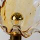 Orange Murano Glass Table Lamps Pair with Flower-Shaped Shades and Brass Details - 1970s Italy Bedside Lighting