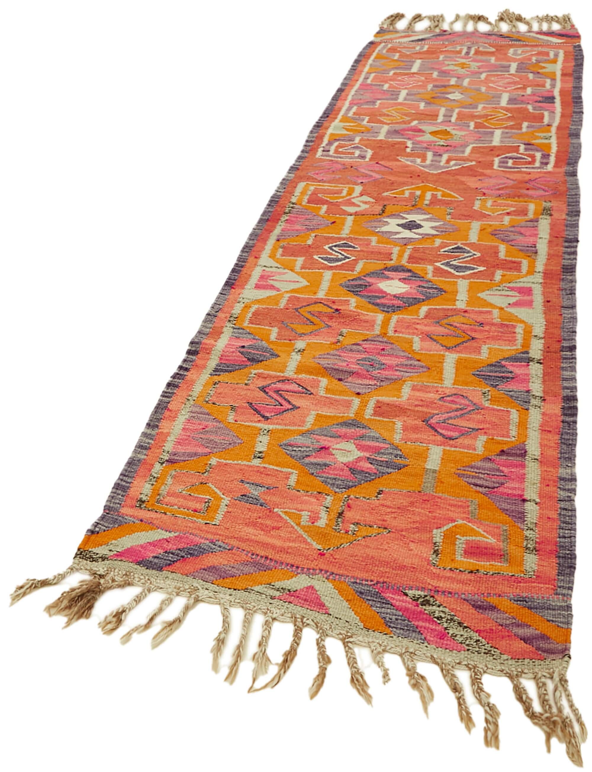Turkish Handwoven Vintage Herki Kilim 95 cm x 316 cm