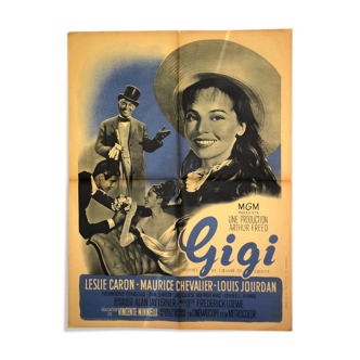 Affiche originale cinéma "Gigi" 1959  Leslie Caron, Maurice Chevalier...