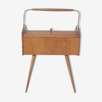 Vintage foot compass sewing basket