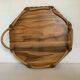 Petit plateau octogonal en bois et corde