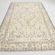 6x10 Large Cream & Black Oriental Vintage Rug, 192x307Cm