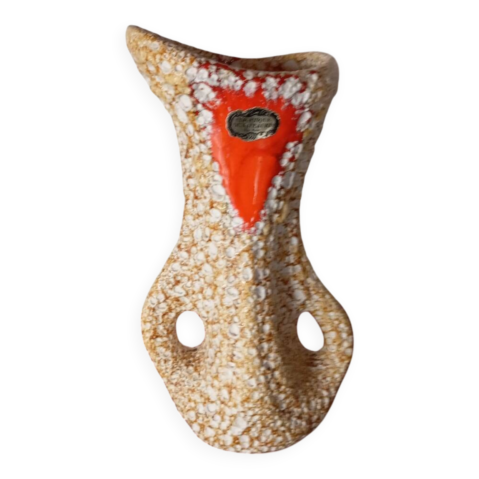 Vase fat lava Vallauris 1970