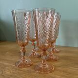 6 Rosaline Twisted Pink Champagne Flutes