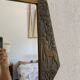 Vintage 1900 Art Nouveau beveled mirror in silver-plated gilded wood - 51 x 32 cm