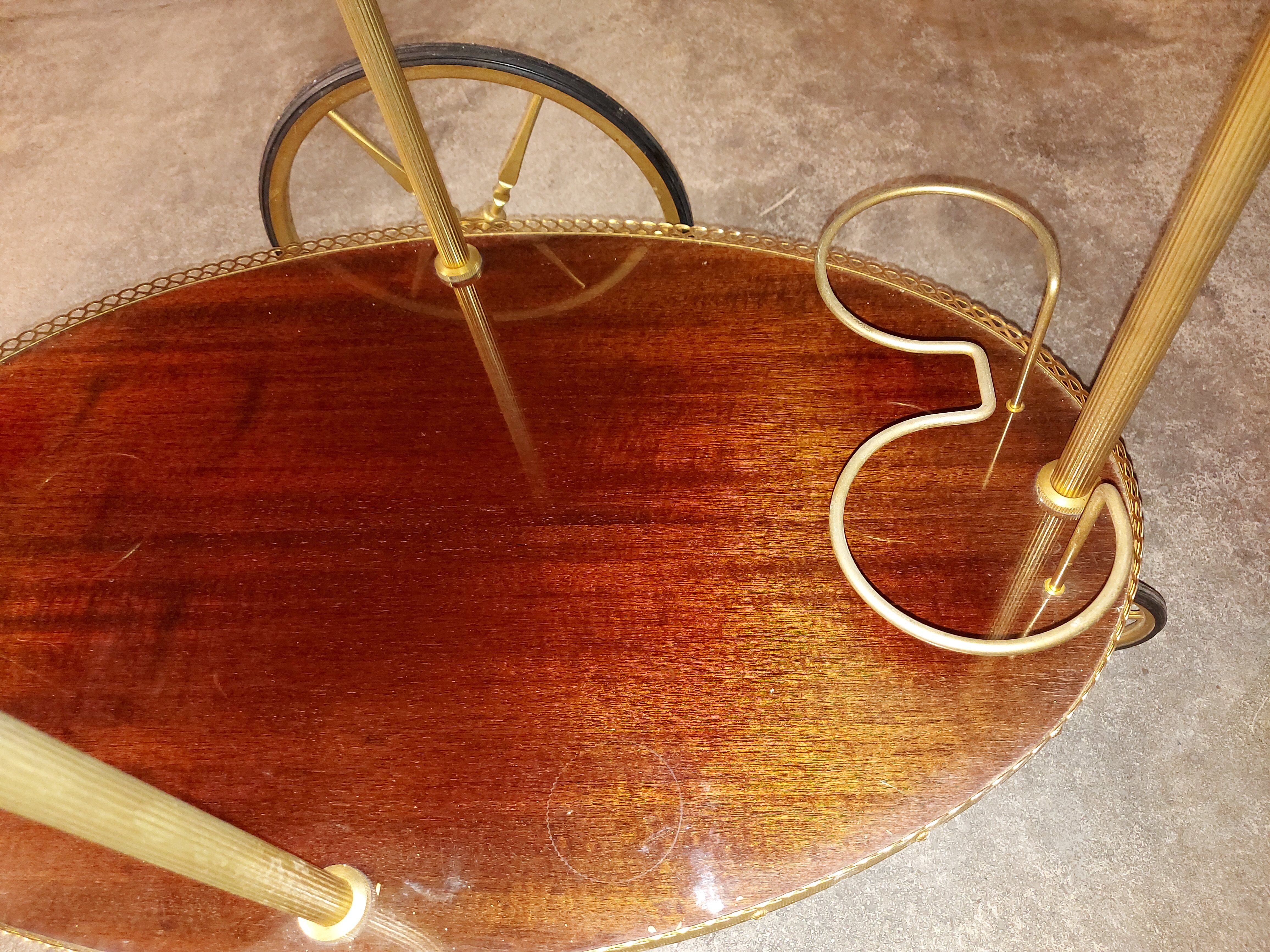 Vintage mahogany roll bar