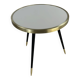 Round table Twist, high-gloss laminate and brass details, handmade, size S