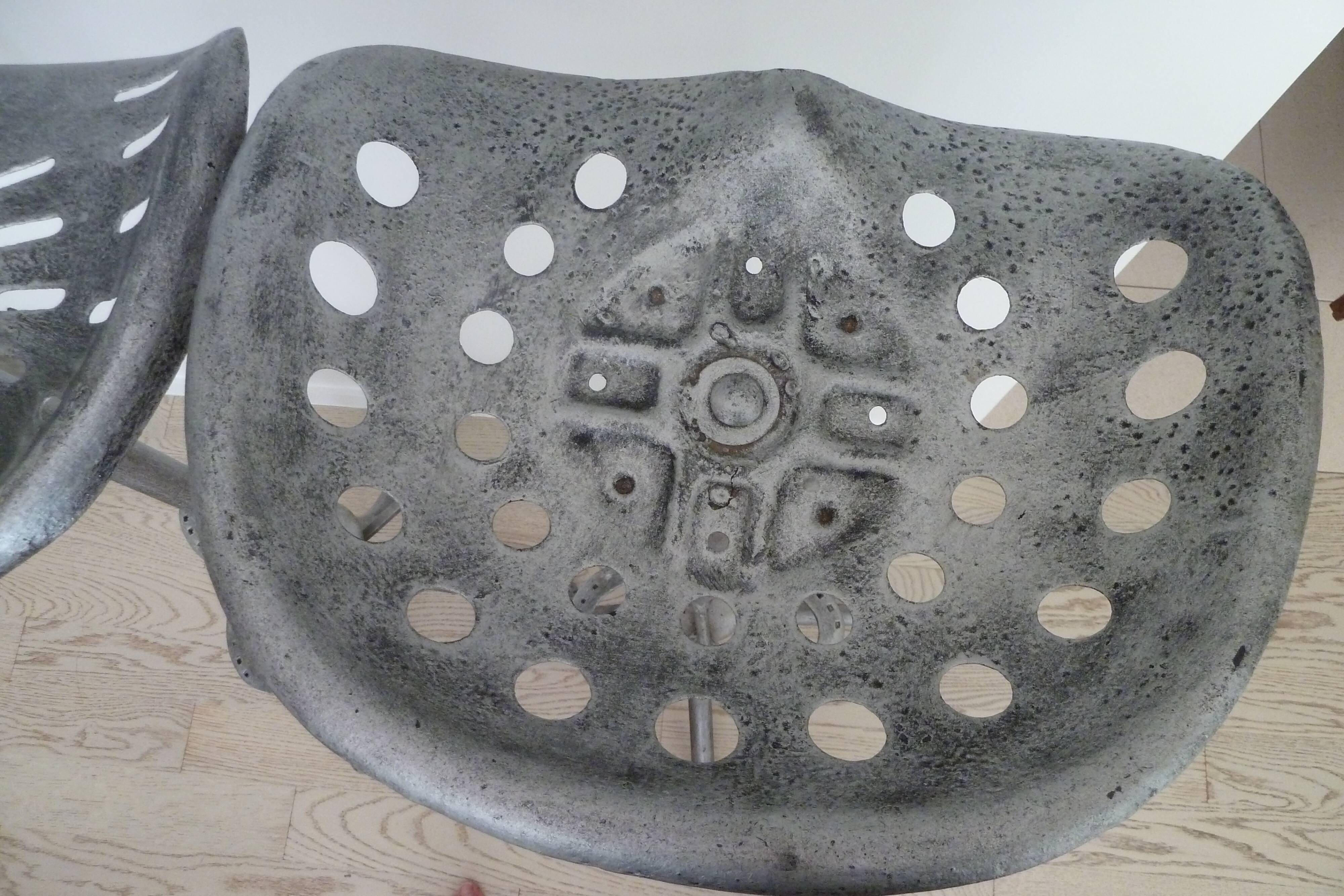 Pair of restored industrial bar stools