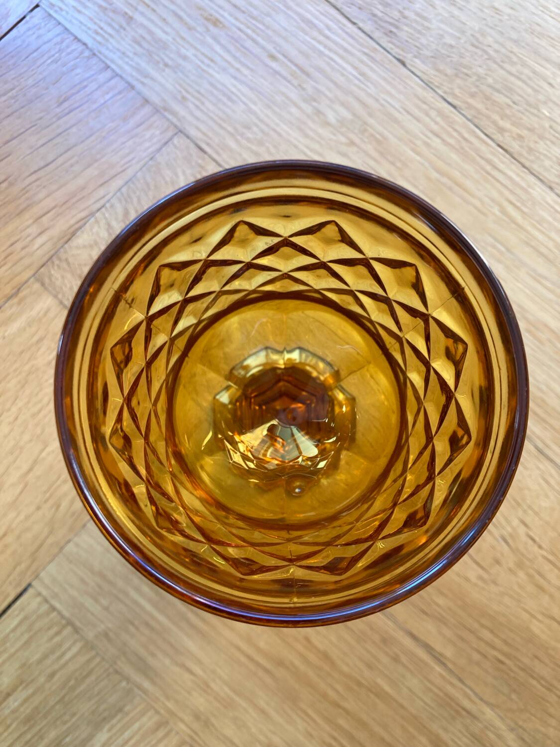 Medieval style amber stemmed glasses