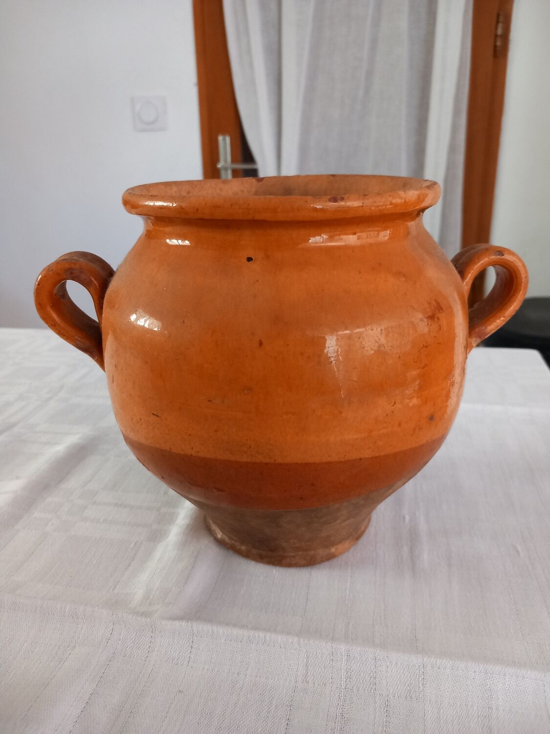 Varnished terracotta pot